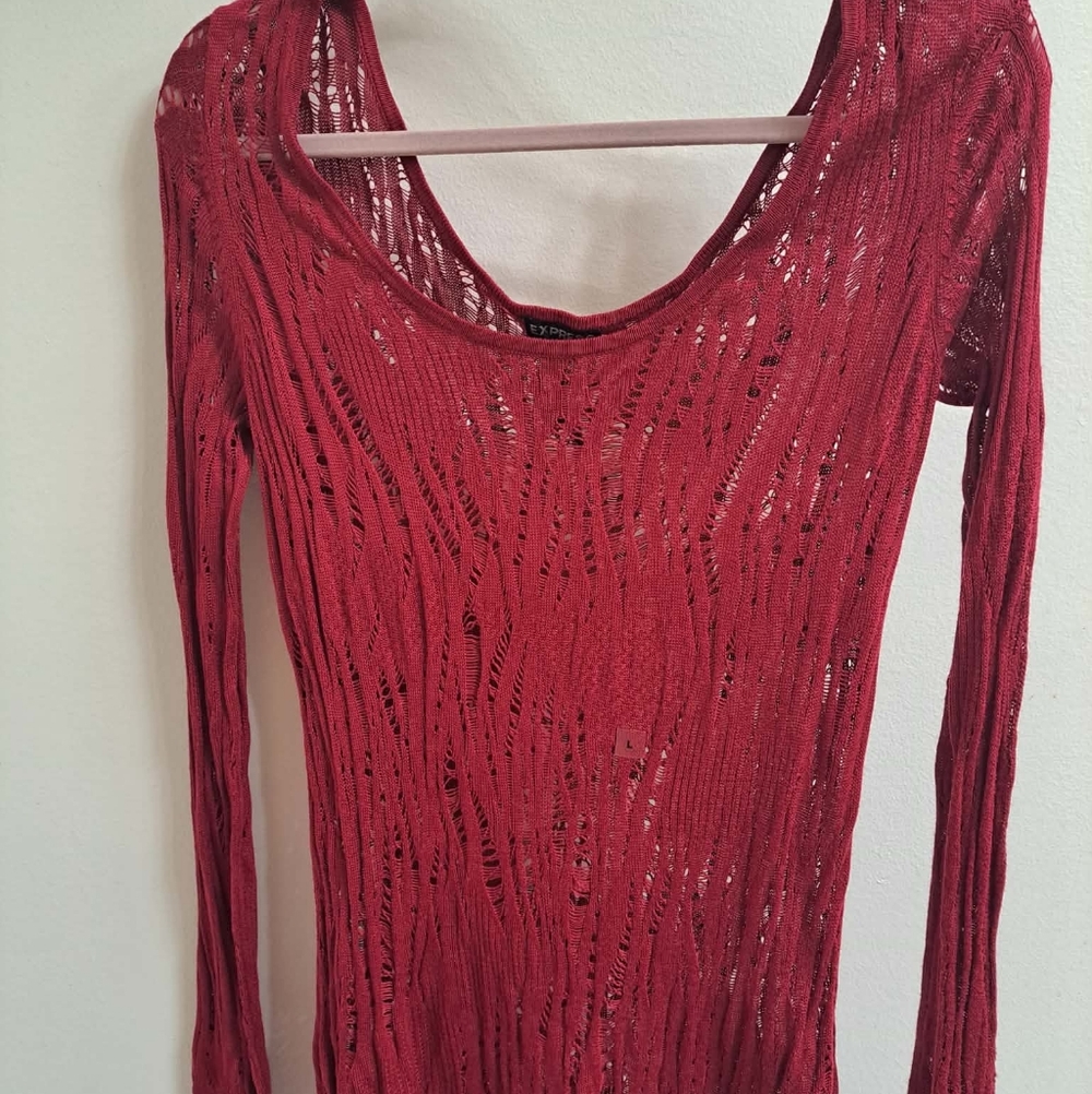 Express Red Knit Sweater New. Never Worn